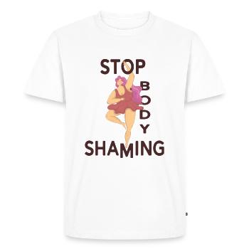 Stop body shaming body-shaming - Men's Premium Organic T-Shirt - white - Front - Nico (187cm)