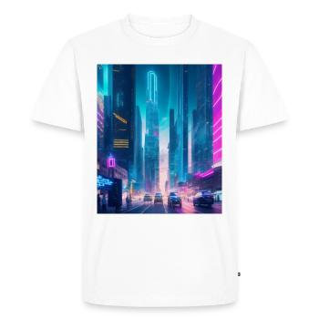 Futuristic City: Technology and Uncertainty - Men's Premium Organic T-Shirt - white - Front - Nico (187cm)