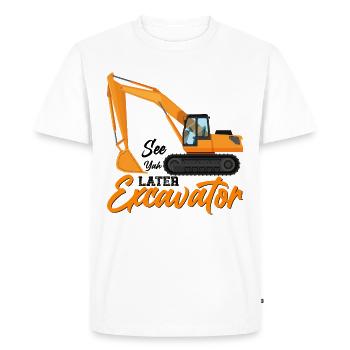 Pelle Pilote Pelle Permis de conduire Pelle rétro - T-shirt Premium bio Homme - blanc - Devant - Nico (187cm)