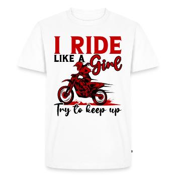Motocross Fille Motocross Femme Moto tout-terrain - T-shirt Premium bio Homme - blanc - Devant - Nico (187cm)