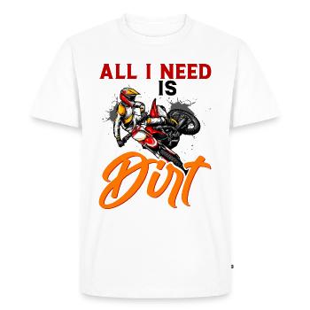 Motocross Filles Motocross Femme Moto tout-terrain - T-shirt Premium bio Homme - blanc - Devant - Nico (187cm)
