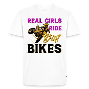 Motocross Fille Motocross Femme Moto tout-terrain - T-shirt Premium bio Homme - blanc - Devant - Nico (187cm)
