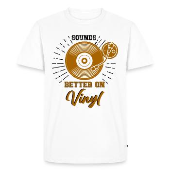 Platine vinyle vinyle rétro collection - T-shirt Premium bio Homme - blanc - Devant - Nico (187cm)