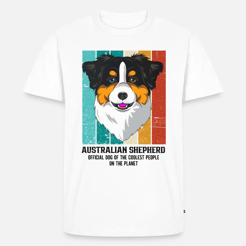 Australischer Schäferhund - Männer Premium Bio T-Shirt - Weiß