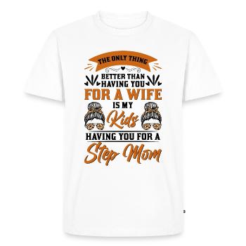 Fête des belles-mères Belle-mère Mère - T-shirt Premium bio Homme - blanc - Devant - Nico (187cm)
