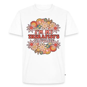 Sarcastic Therapy Saying Humor Therapist - Men's Premium Organic T-Shirt - white - Front - Nico (187cm)