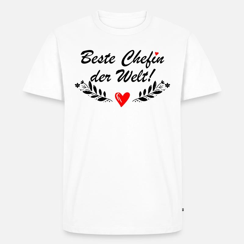 Beste Chefin der Welt - Männer Premium Bio T-Shirt - Weiß