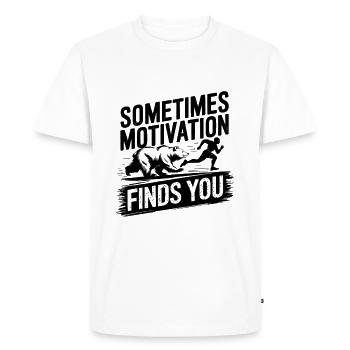 Sometimes motivation finds you! Race Jogging - Men's Premium Organic T-Shirt - white - Front - Nico (187cm)