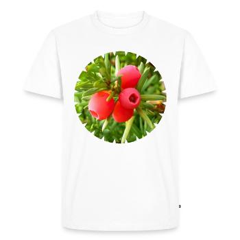 The yew, a native conifer - Men's Premium Organic T-Shirt - white - Front - Nico (187cm)