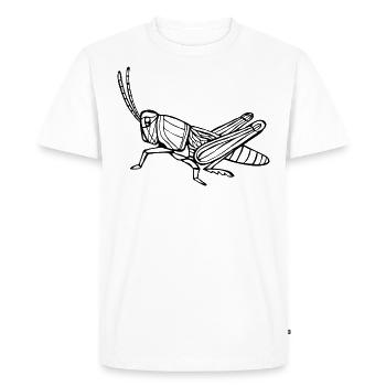 Sauterelle Acrididae Insecte Noir - T-shirt Premium bio Homme - blanc - Devant - Nico (187cm)