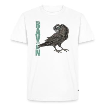 Raven - Men's Premium Organic T-Shirt - white - Front - Nico (187cm)