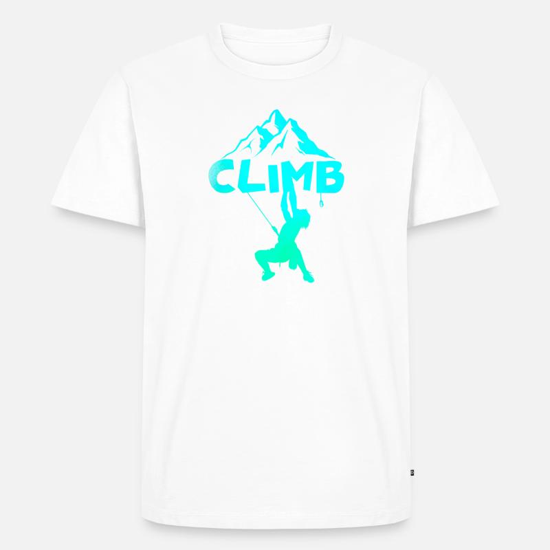 Climb - Escalade grimpeuse / grimpeur - T-shirt Premium bio Homme - blanc