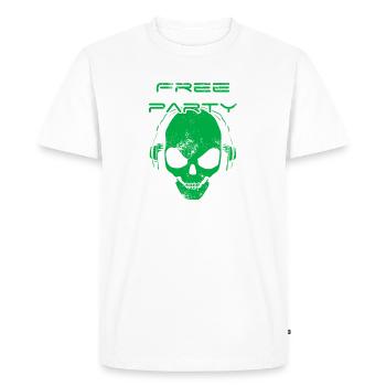 Free party - skull sound system - T-shirt Premium bio Homme - blanc - Devant - Nico (187cm)