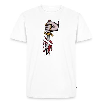 dague en sang style old school - T-shirt Premium bio Homme - blanc - Devant - Nico (187cm)