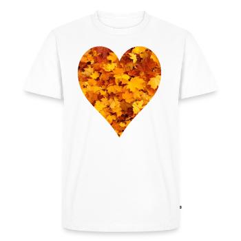 Autumn lovers, Colourful foliage with heart - Men's Premium Organic T-Shirt - white - Front - Nico (187cm)