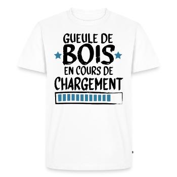 Gueule Bois Alcool Bière Whisky Cadeau - T-shirt Premium bio Homme - blanc - Devant - Nico (187cm)