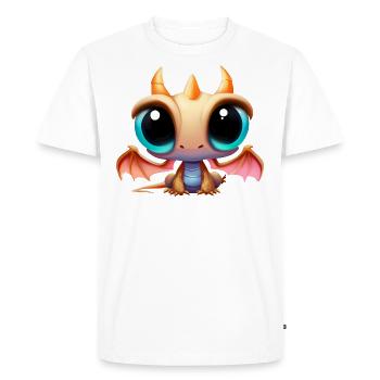 Cute Dragon With Big Eyes - Men's Premium Organic T-Shirt - white - Front - Nico (187cm)