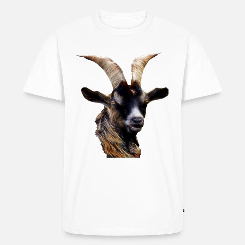 ZIEGE WIDDER STEINBOCK - Männer Premium Bio T-Shirt - Weiß