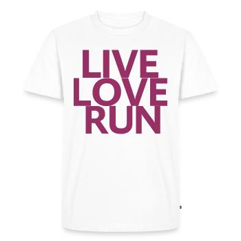 Live Love Run - T-shirt Premium bio Homme - blanc - Devant - Nico (187cm)
