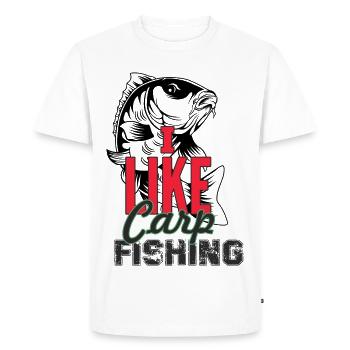 Carpe I Like carp fishing - T-shirt Premium bio Homme - blanc - Devant - Nico (187cm)