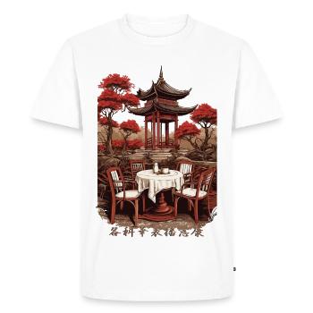 Café asiatique - T-shirt Premium bio Homme - blanc - Devant - Nico (187cm)