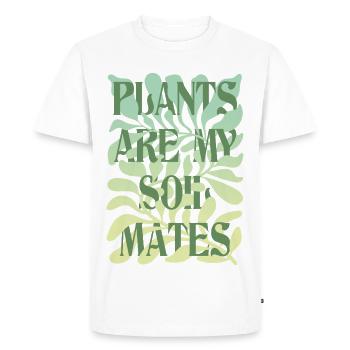 Plants Are My Soulmates Statement Design - Men's Premium Organic T-Shirt - white - Front - Nico (187cm)