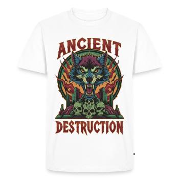 Ancient Destruction Wolf - Men's Premium Organic T-Shirt - white - Front - Nico (187cm)