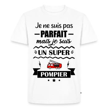 Super Pompier Héros du Feu Camion de pompiers - T-shirt Premium bio Homme - blanc - Devant - Nico (187cm)