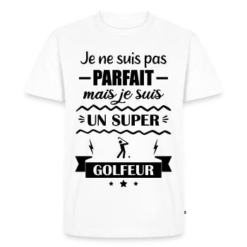Super Golfeur Passion Green Golf  - T-shirt Premium bio Homme - blanc - Devant - Nico (187cm)