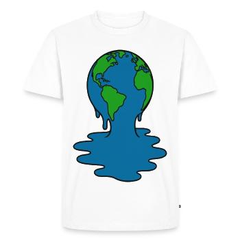 Earth Melting Art - Men's Premium Organic T-Shirt - white - Front - Nico (187cm)