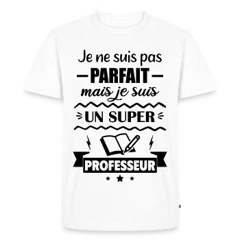 Not perfect but great teacher - Men's Premium Organic T-Shirt - white - Front - Nico (187cm)