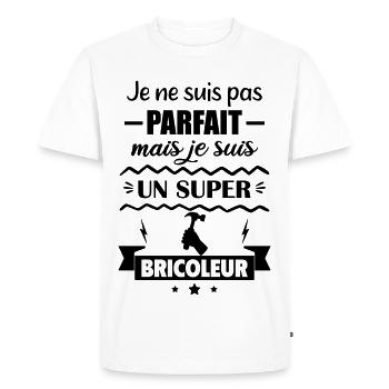 Not perfect but super handyman - Men's Premium Organic T-Shirt - white - Front - Nico (187cm)