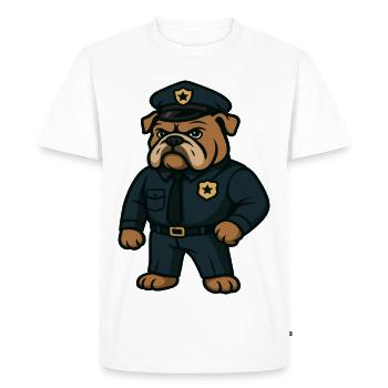 Police Bulldog Mascot Law Enforcement Design - Men's Premium Organic T-Shirt - white - Front - Nico (187cm)
