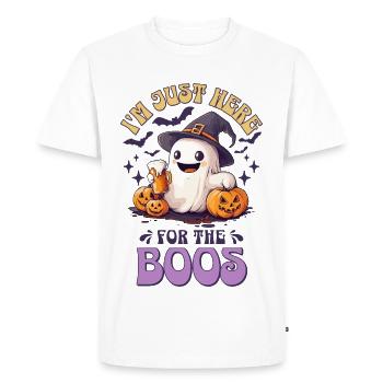 Halloween I'm Just Here For The Boos Ghost Beer - Men's Premium Organic T-Shirt - white - Front - Nico (187cm)