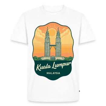 Insigne rétro des tours Petronas de Kuala Lumpur - T-shirt Premium bio Homme - blanc - Devant - Nico (187cm)
