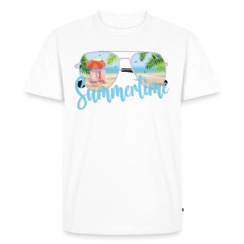 Summertime - Men's Premium Organic T-Shirt - white - Front - Nico (187cm)