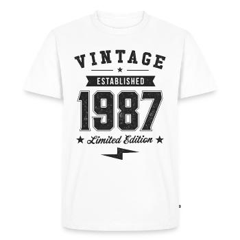 Millésime 1987 - T-shirt Premium bio Homme - blanc - Devant - Nico (187cm)