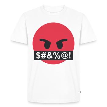 Angry face - Men's Premium Organic T-Shirt - white - Front - Nico (187cm)