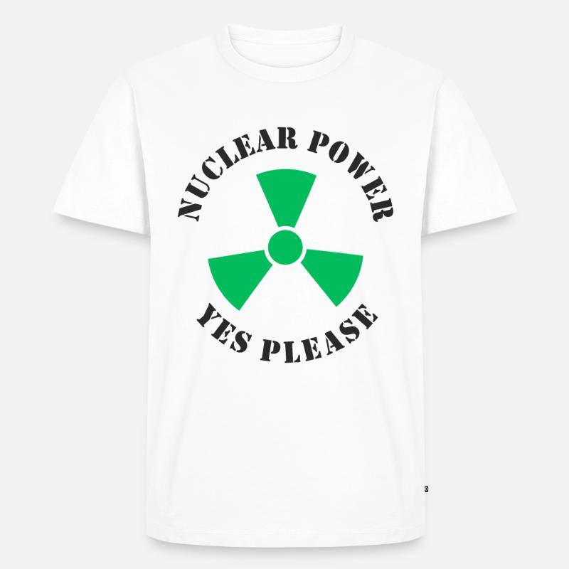 Atomkraft, Ja bitte, Kernenergie - Männer Premium Bio T-Shirt - Weiß