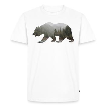 Bear with forest in the background - Men's Premium Organic T-Shirt - white - Front - Nico (187cm)