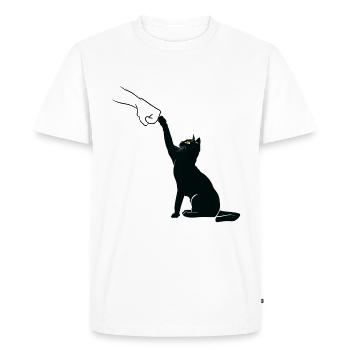 Black Cat Fist Bump - T-shirt Premium bio Homme - blanc - Devant - Nico (187cm)