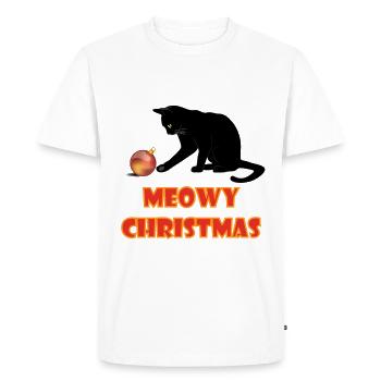 Meowy Christmas Playful Cat - T-shirt Premium bio Homme - blanc - Devant - Nico (187cm)
