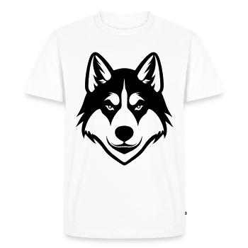 Husky Dog Head - Men's Premium Organic T-Shirt - white - Front - Nico (187cm)