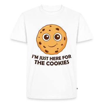 I'm Just Here For The Cookies - Men's Premium Organic T-Shirt - white - Front - Nico (187cm)