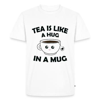 Tea is Like A Hug in a Mug Cute - Men's Premium Organic T-Shirt - white - Front - Nico (187cm)