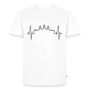 Cambodia Skyline Heartbeat Siem Raep Angkor Wat - T-shirt Premium bio Homme - blanc - Devant - Nico (187cm)