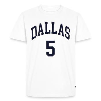 Dallas 5 - Men's Premium Organic T-Shirt - white - Front - Nico (187cm)