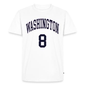 Washington 8 - T-shirt Premium bio Homme - blanc - Devant - Nico (187cm)