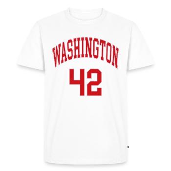 Washington 42 - T-shirt Premium bio Homme - blanc - Devant - Nico (187cm)