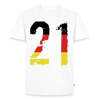 Maillot 21 Numéro Allemagne - T-shirt Premium bio Homme - blanc - Devant - Nico (187cm)
